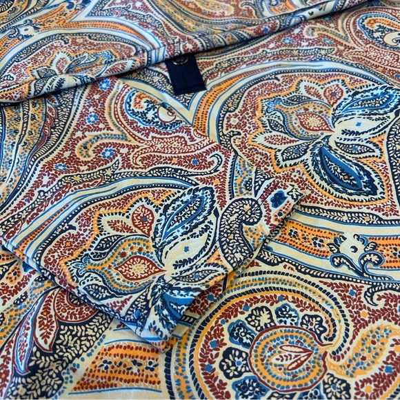 J McLaughlin Top Biscayne Tunic Catalina Cloth Blue Paisley Floral Printed M - Picture 6 of 8